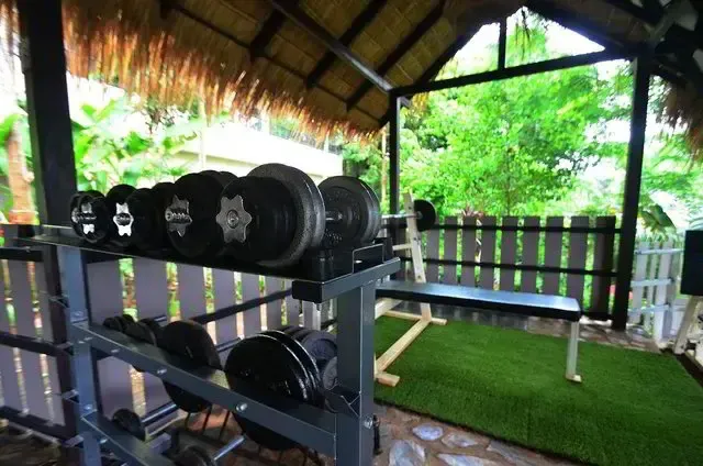 Open-air fitness gym at Good Time Sports Resort